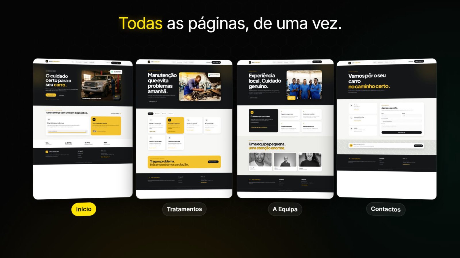 Um site criado pelo Rapid BUILD aberto no editor