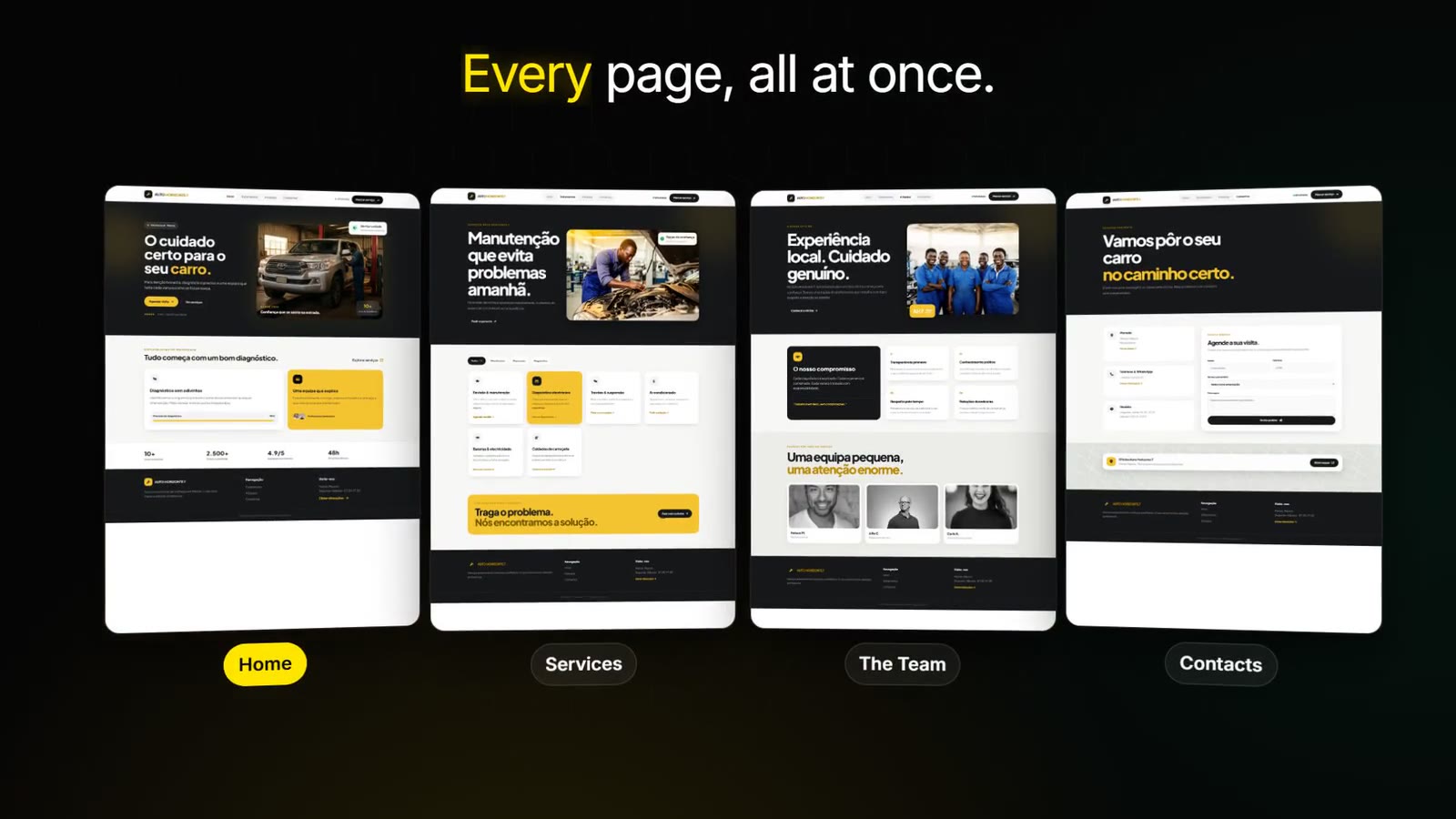 A website created by Rapid BUILD open in the editor