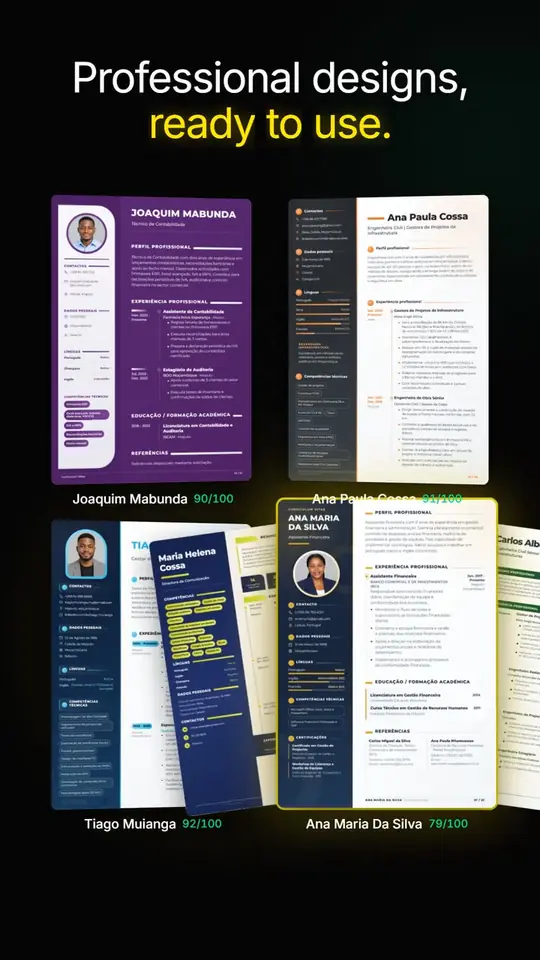 Votre CV en environ 1 minute, retouché à la main ou par l'IA.